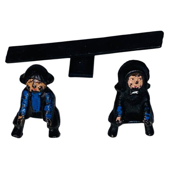 Vintage Cast Iron Amish Boy and Girl on Teeter Totter 1997 John Wright Toy A925 - Picture 6 of 10